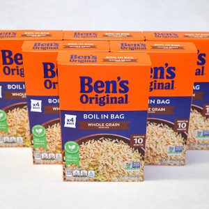 Boxes of Ben's Original rice.